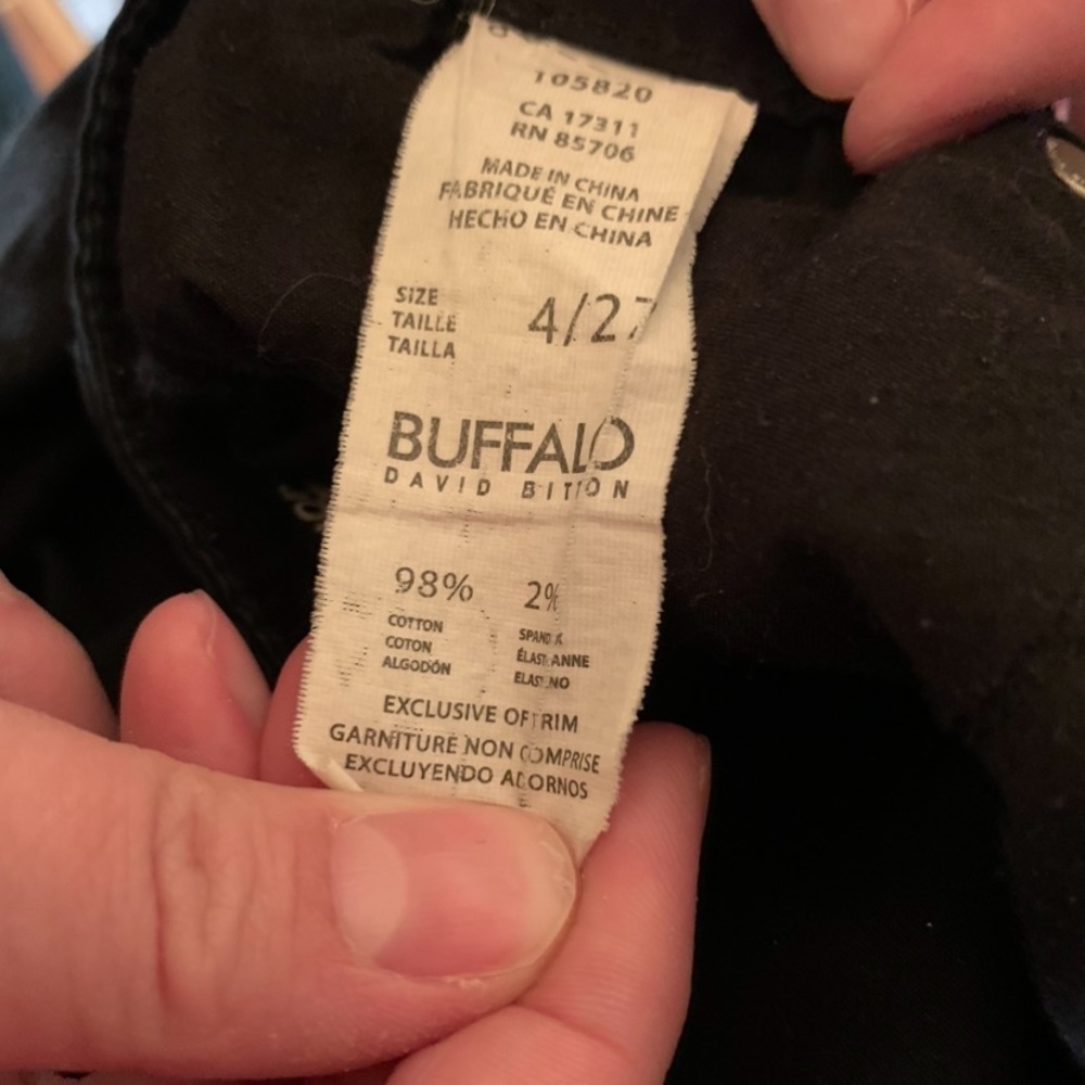 Buffalo David Bitton Black Denim Jeans Size 4/27 - Picture 10 of 11
